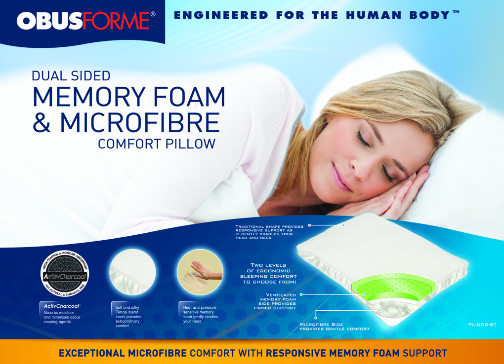 Dual Sided Memory Foam & Microfibre Comfort Pillow (PL-DSC-ST)
